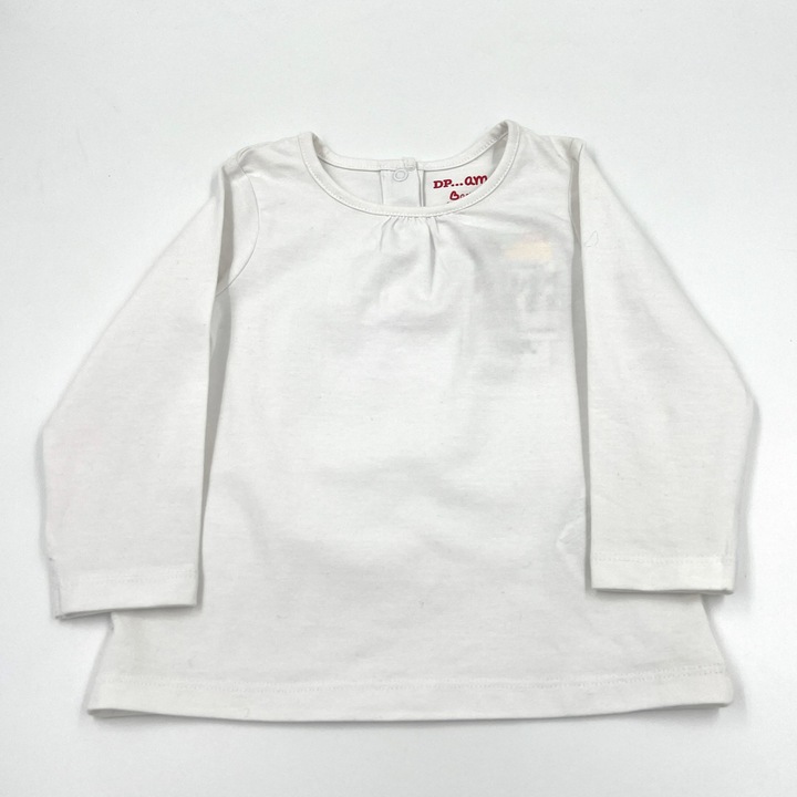 Bluza Copii Fete, Du Pareil au meme, 12 Luni, 74 cm, Maneca Lunga, Casual, 100% Bumbac, ALBA