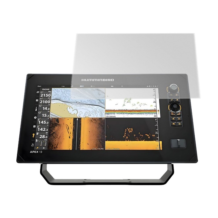 Humminbird Apex 19 MegaSide Image Plus szonár védőfólia, NaviArmor Ultra-Matte Pro, tükröződésmentes, Nano-Shield technológia, ütés- és karcolásvédelem, maximális láthatóság erős napfényben, oleofób réteg, foltok képződésének megakadályozása, matt