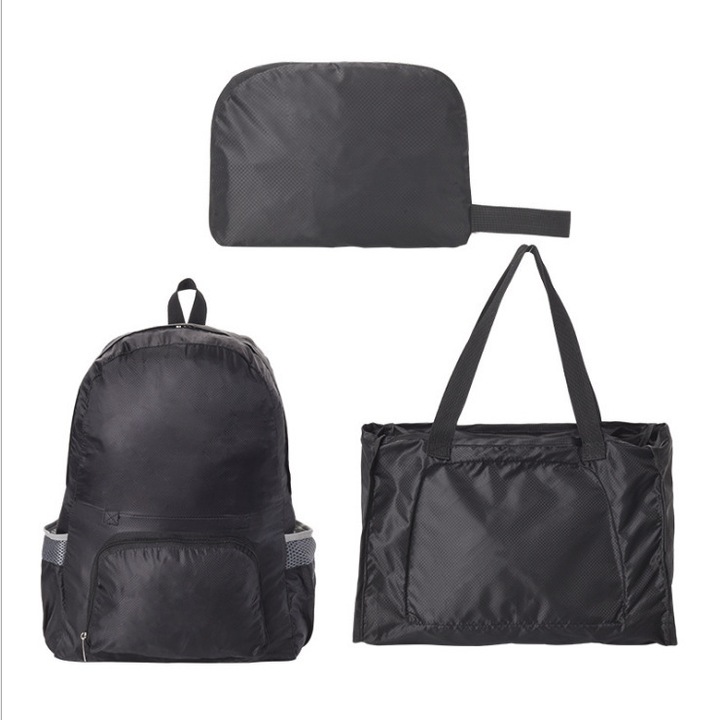 Rucsac pliabil ultrausor, gri, material impermeabil, pentru drumetii, unisex
