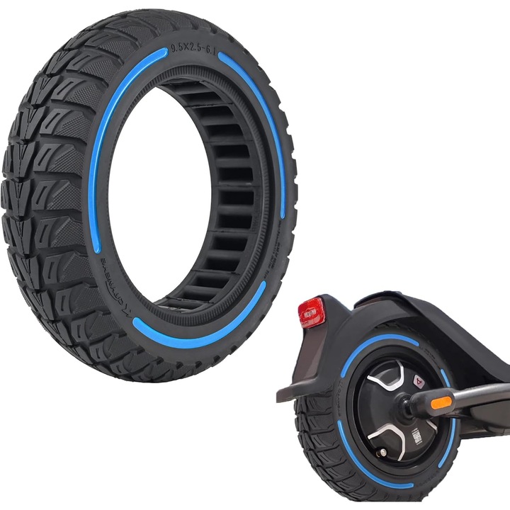 Anvelope solide pentru trotinete electrice, 9.5x2.5-6.1, 141x230mm, 65mm latime, antiderapante, set de 2 bucati