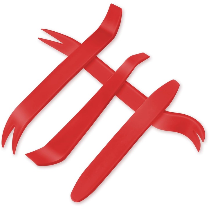 Set de unelte de indepartare a interiorului auto 4 piese, rosu, multifunctional, compact