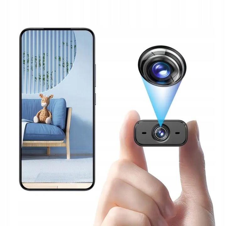 Cameră de supraveghere wireless, unghi larg, încărcare USB, monitorizare în timp real, compactă