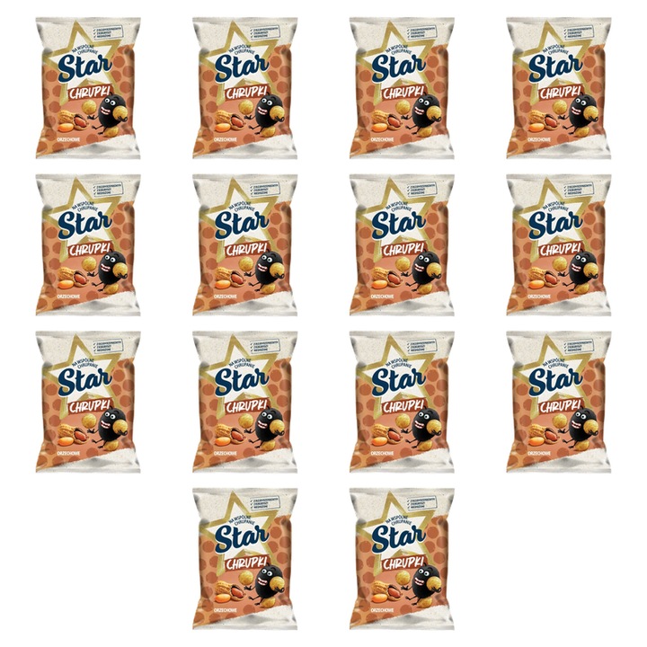 Chipsuri de porumb, Star, aroma de arahide, 125 g, set 14 bucăți