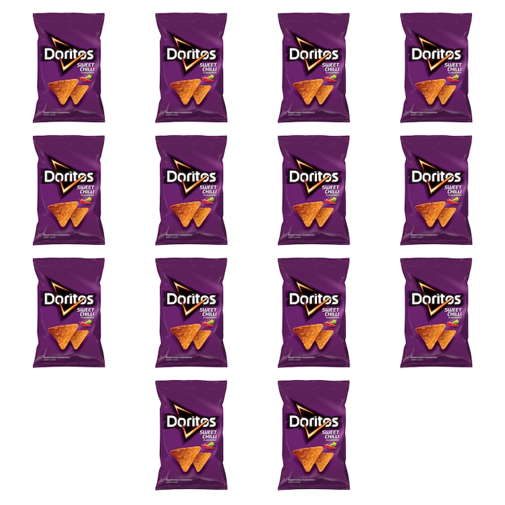 Chipsuri de porumb Doritos Sweet Chilli, set 14 pachete x 100 g, multicolor