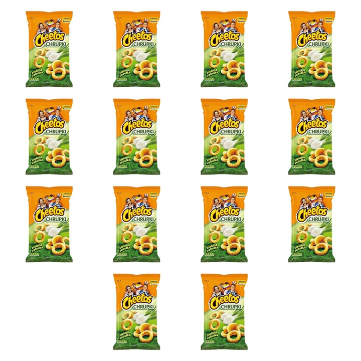 Chipsuri Cheetos, set de 14 pachete, aroma de ceapa verde, 130g cada pachet
