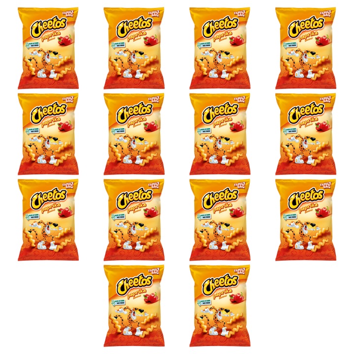 Chipsuri de porumb, Cheetos, Paprika, 130g, set 14 bucati