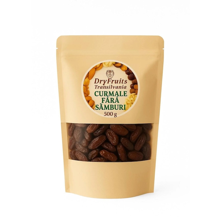 Curmale, DRY FRUITS TRANSILVANIA, Curmale fara sambure, 500 g