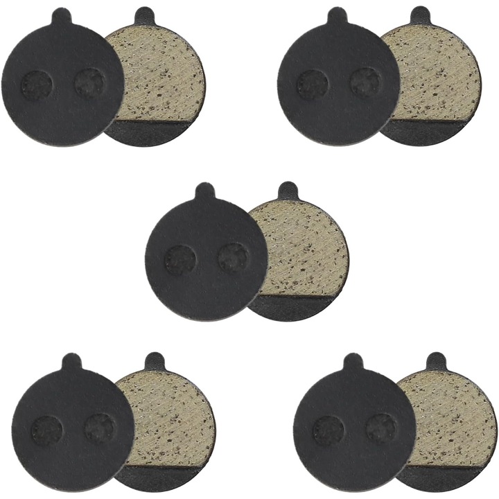 Set 5 perechi placute frana disc bicicleta, semi-metalice si din rasina, multicolor