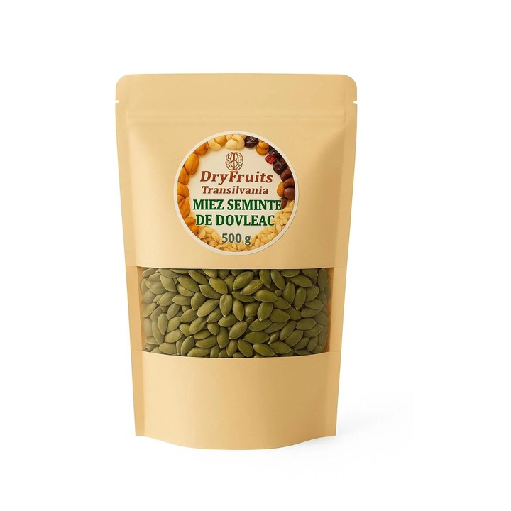 Seminte de dovleac, DRY FRUITS TRANSILVANIA, Miez seminte dovleac crud 500 g