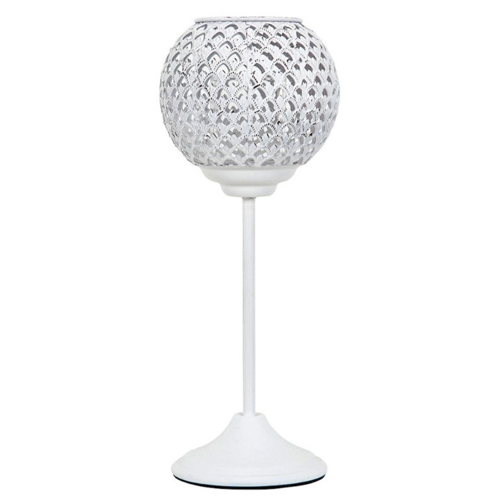 Свещник, SHTRIH, метален, бял, 15x36 см