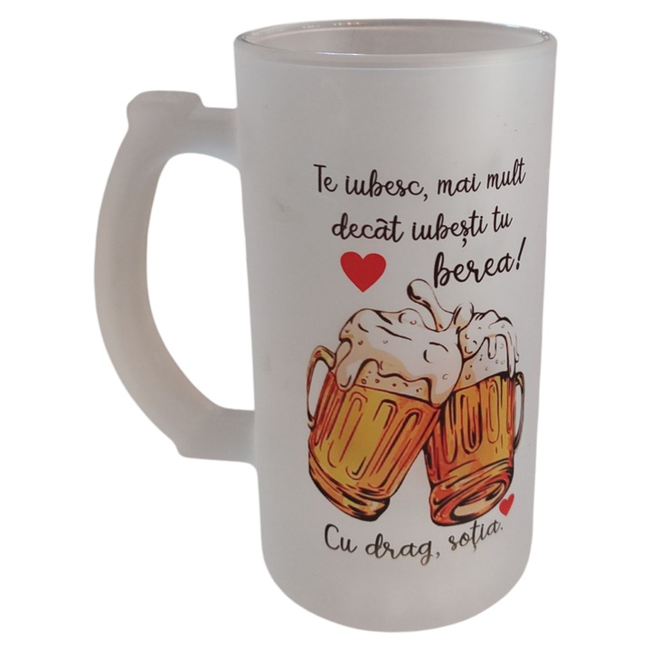 Halba sticla personalizata - Cadou Sot