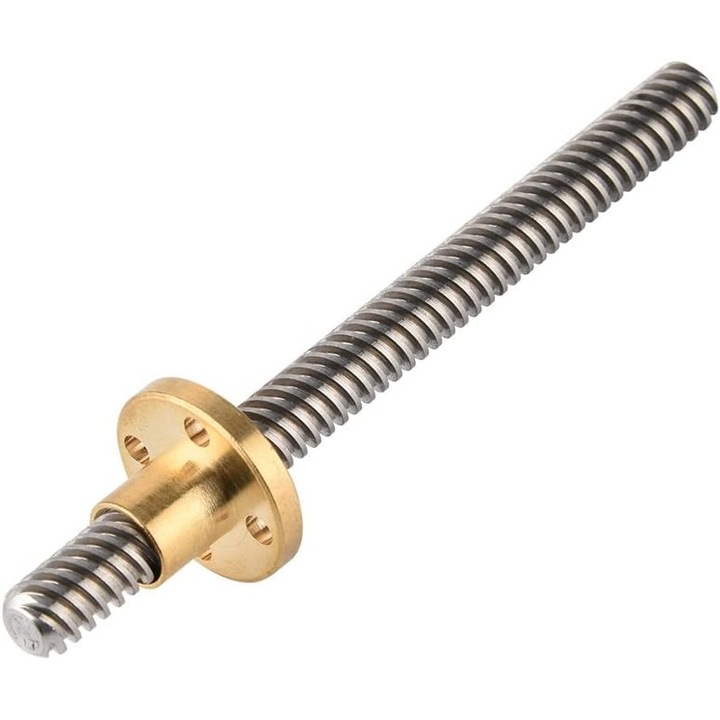 Accesoriu imprimare 3D, T8, surub trapezoidal 8mm, otel inoxidabil, 100mm