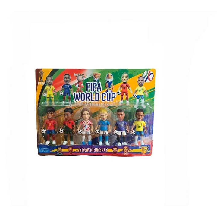 Set 6 Fotbalisti, Fifa World Cup, Mashashop, rosu/multicolor, 10 cm