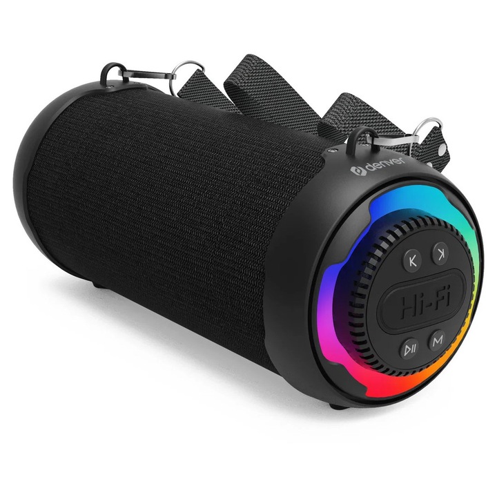 Difuzor Bluetooth portabil DENVER BTG-213, 10W, conectivitate Bluetooth, negru
