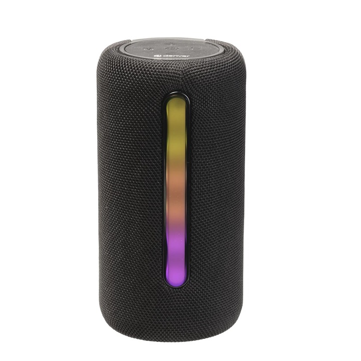 Boxă Portabilă Bluetooth DENVER BTL-330B, sunet puternic, efecte lumini LED, negru