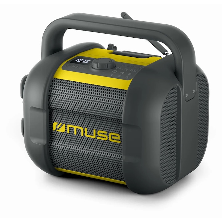 Boxă portabilă Muse M-968 BTY, Bluetooth, rezistentă la apă, negru/galben, 40W