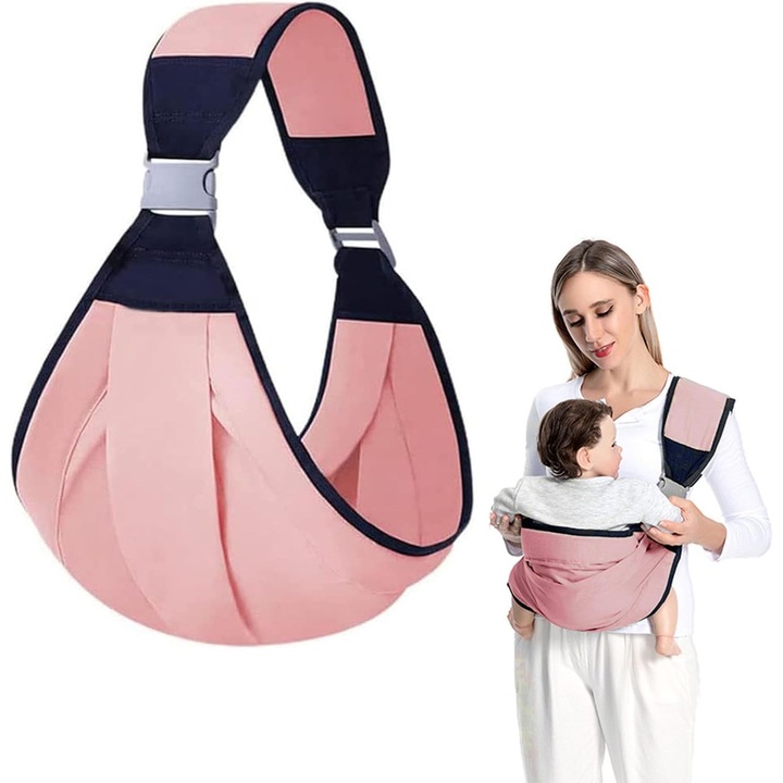 Marsupiu pentru copii, roz, ajustabil, 3-20 kg, usor si respirabil