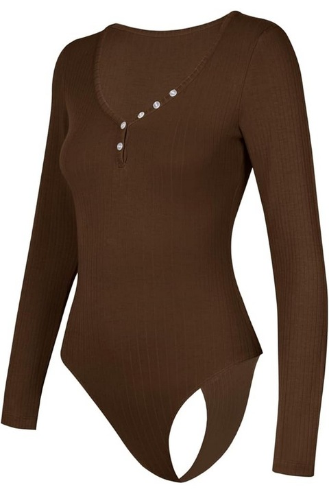 Body Roomtour maro cu maneca lunga si nasturi pentru femei, marime S