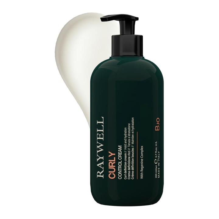 Crema pentru par cret Raywell Bio Curly Control, hidratare intensa, reducere frizz, 200ml