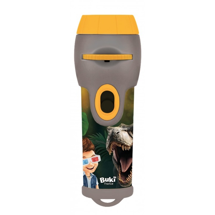 Mini Proiector Dino 3D, BUKI France, set cu 3 discuri, ochelari 3D, dimensiuni ambalaj 08.50x04.20x15.20cm