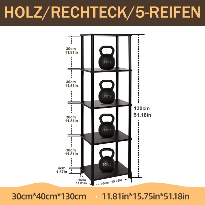 Bibliotecă îngustă, 5 niveluri, Negru, 1 set