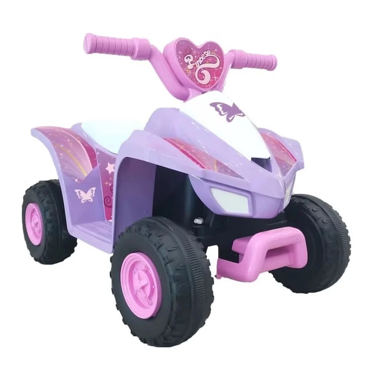 ATV electric pentru copii CWT, motor 25W, dimensiuni 70x39x43cm, roz