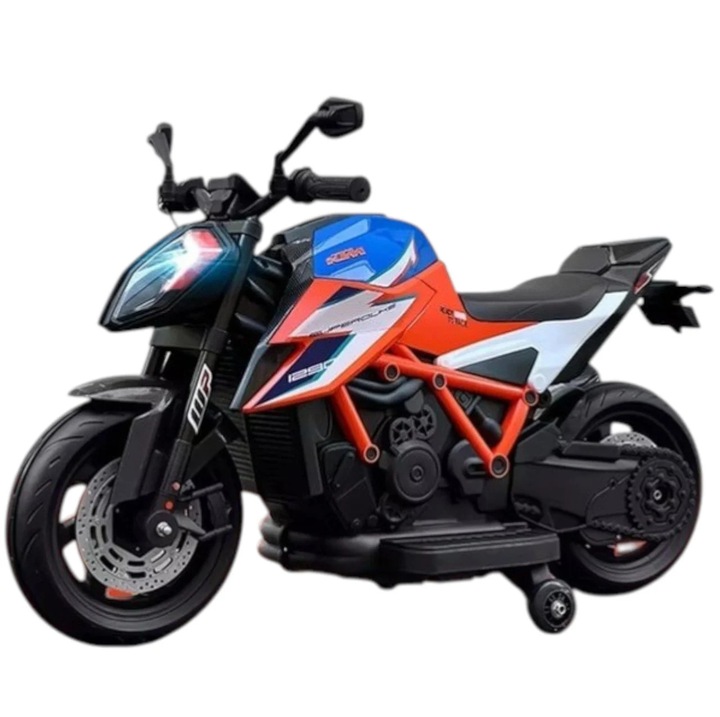 Motocicleta electrică pentru copii CWT DLS-X12, lumini și muzică, portocalie, 112x57x68cm