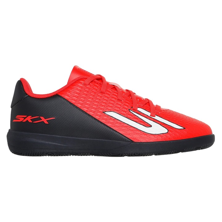 Ghete de fotbal Skechers copii, brant EVA, talpa din cauciuc, alb/negru, marime 26.5 EU
