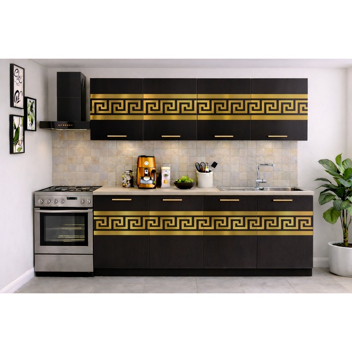 Set mobilă bucătărie, 200 cm, wenge, PAL