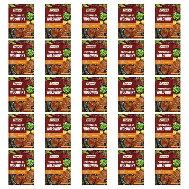 Amestec de condimente pentru carne de vită Prymat, Clasic, 20g, Set 25 bucăți