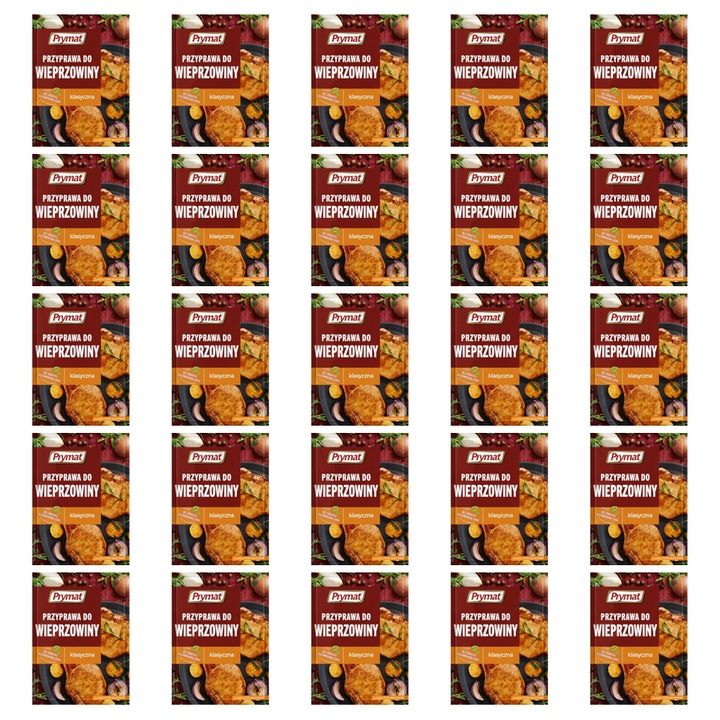 Amestec de condimente pentru carne de porc, Prymat, 20g, set 25 bucăți, sare, usturoi, boia dulce