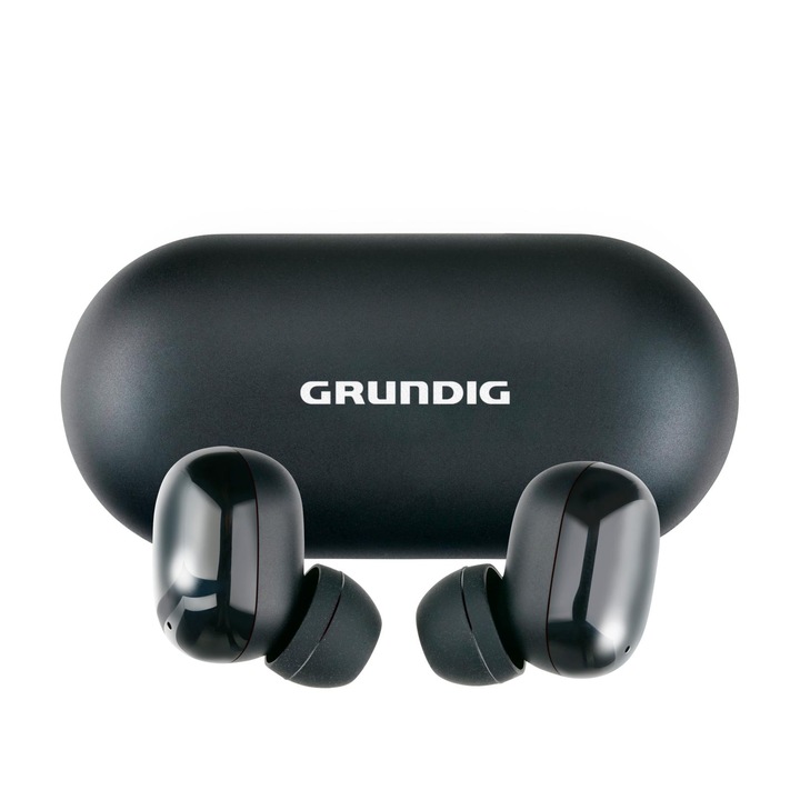 Casti wireless Grundig, In-ear Bluetooth, Casti Wireless Audio, Fara fir, 200 mAh, Negru