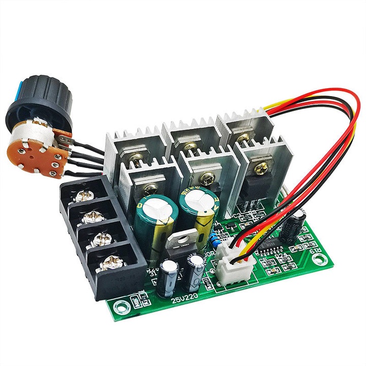 PWM kefés motor fordulatszám szabályzó, 0-100%, 15KHZ, DC 10V-55V, 40A, 2000W