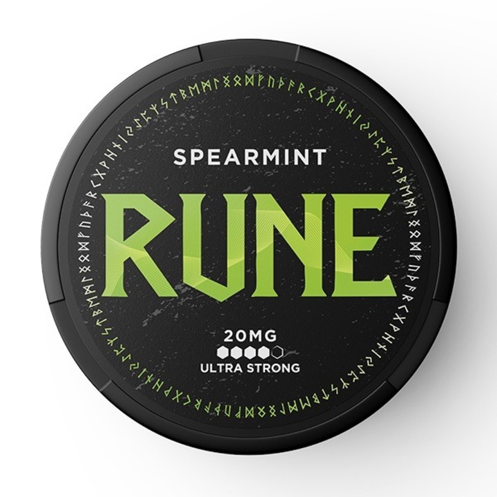 Pouch cu nicotina Rune - Spearmint, 20 pliculete, 20 mg/pliculet, menta proaspata