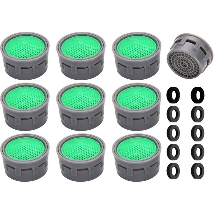 Set de 10 aeratoare pentru robinete, accesorii baterii sanitare, plastic rezistent, filtrare apa, universal