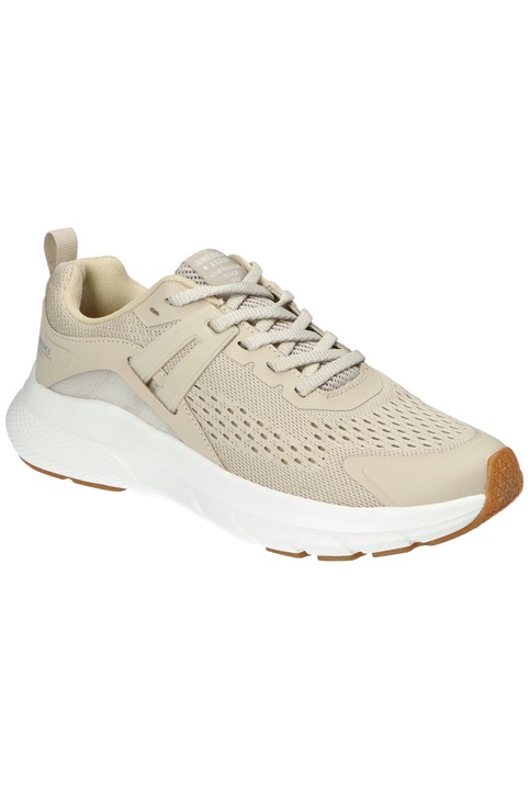 Pantofi sport dama American Club RH183, Sneakers cu sireturi, Memory Foam System®, usori si respirabili, talpa alba antiderapanta, Bej