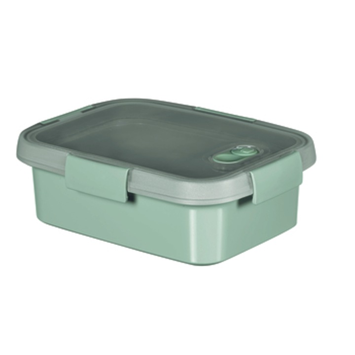 Caserola Keter, 1L, dreptunghiulara, verde, set inclus recipient, Polipropilena