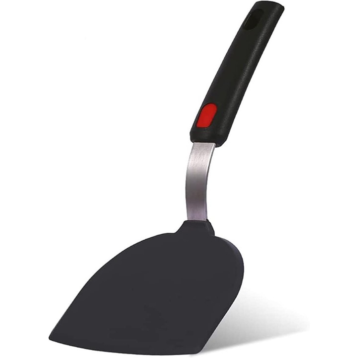 Spatula din silicon semi-circulara, rezistenta la caldura, rosie, 315.6C, pentru clatite si omlete