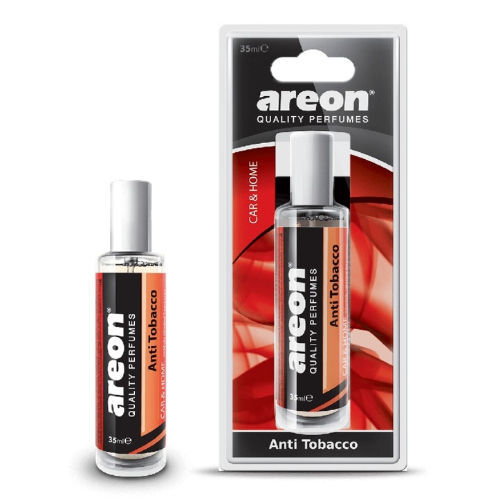 Odorizant lichid Areon Anti Tobacco, 35 ml, spray, pentru casa si masina, neutralizare miros tutun