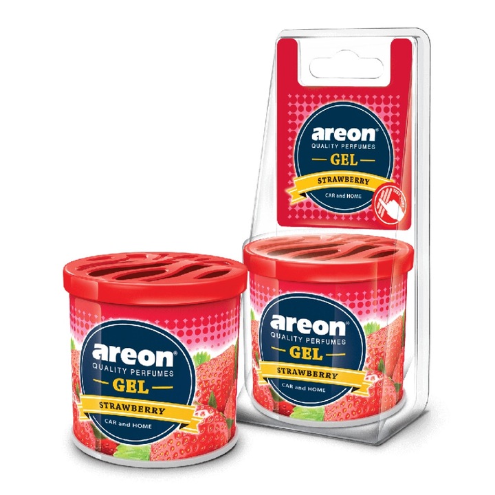 Odorizant solid Areon Gel, capsuni, 80 g, pentru casa si masina