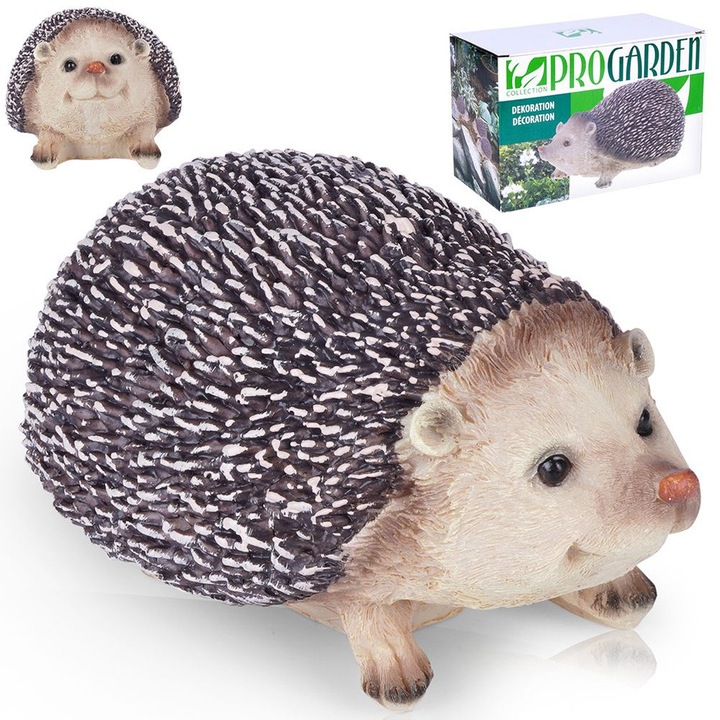 Декоративна градинска фигурка, Progarden, таралеж, 20x13x10 см, многоцветна, изкуствен камък Polystone