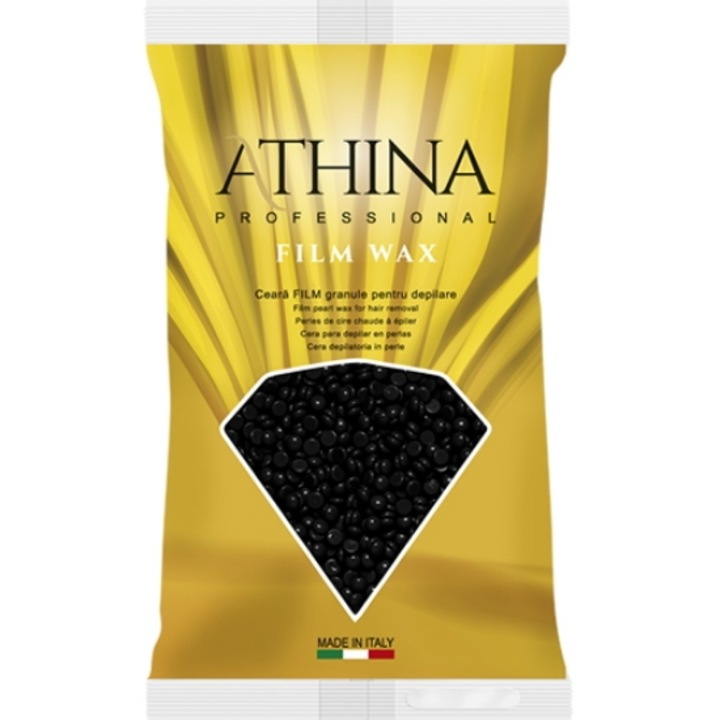 Ceară de epilat granule elastice 1kg Neagră, ATHINA, pentru toate zonele corpului, hipoalergenică, unisex