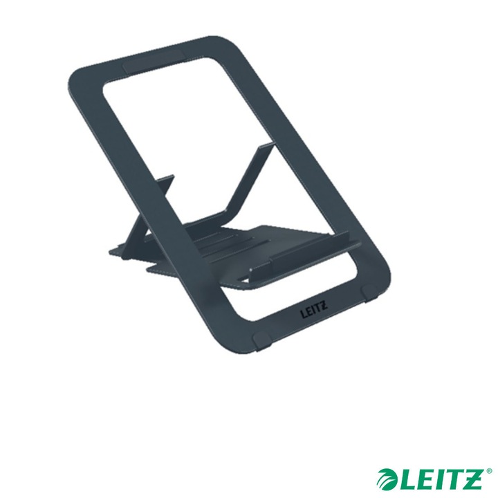 Suport laptop ergonomic ajustabil, Leitz Ergo Slim, aluminiu, 5 inaltimi, 10-17 inch