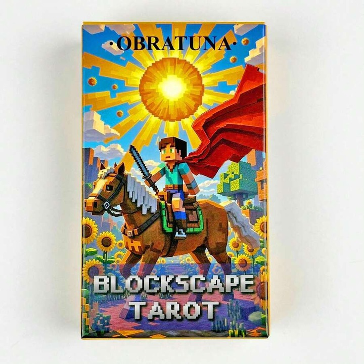 Obratuna Blockscape Tarot » Un tarot Minecraft, 78 carti, 12.4 x 7.3cm