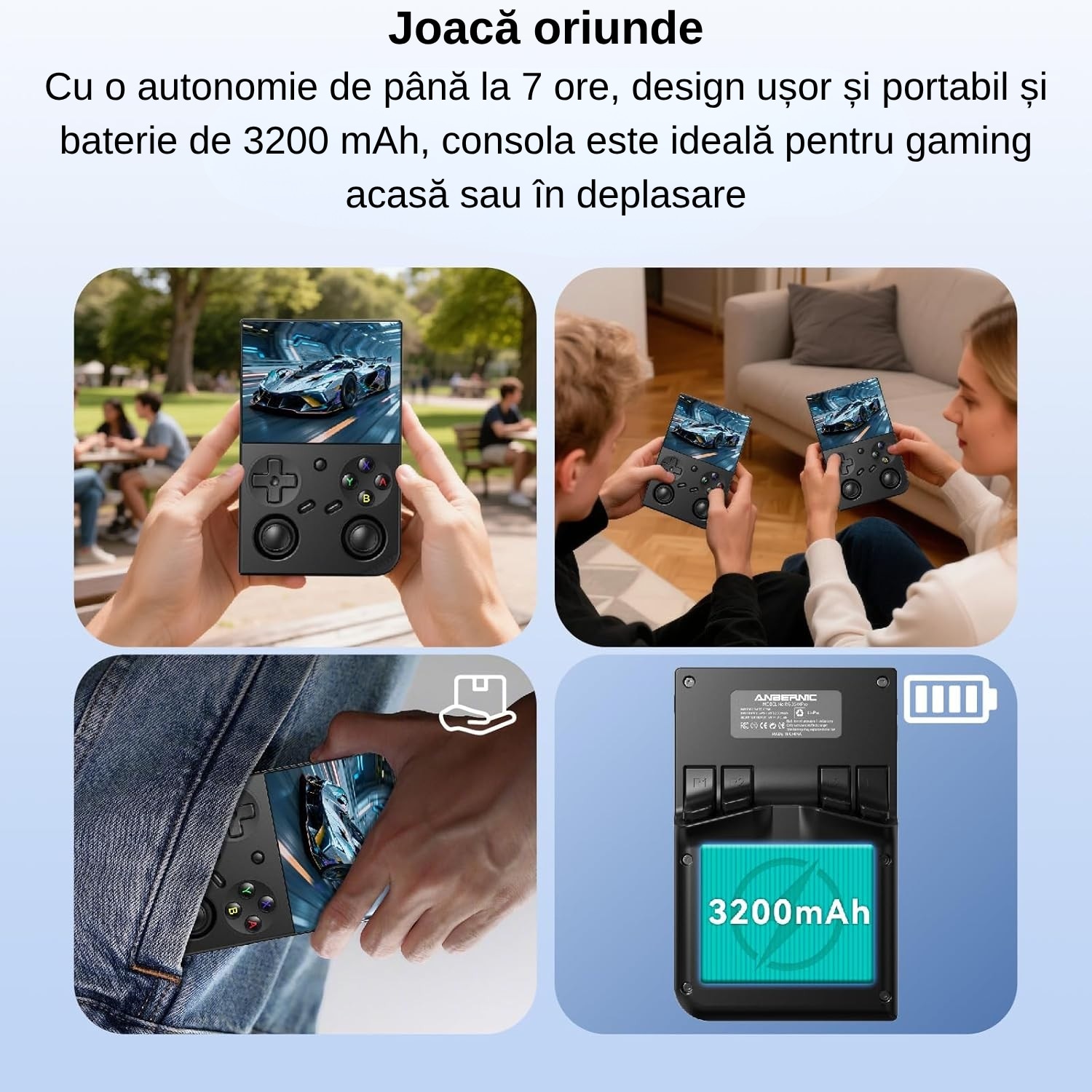 Consolă Portabilă Jocuri Retro, Anbernic RG35XX Pro, WiFi, Bluetooth, 64 GB, Ecran IPS 3.5"