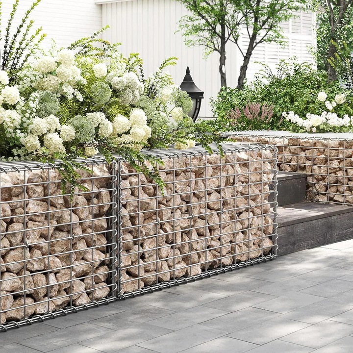 Cos gabion Brius 100x50x50 cm, otel galvanizat, gri, ochiuri 10x5 cm