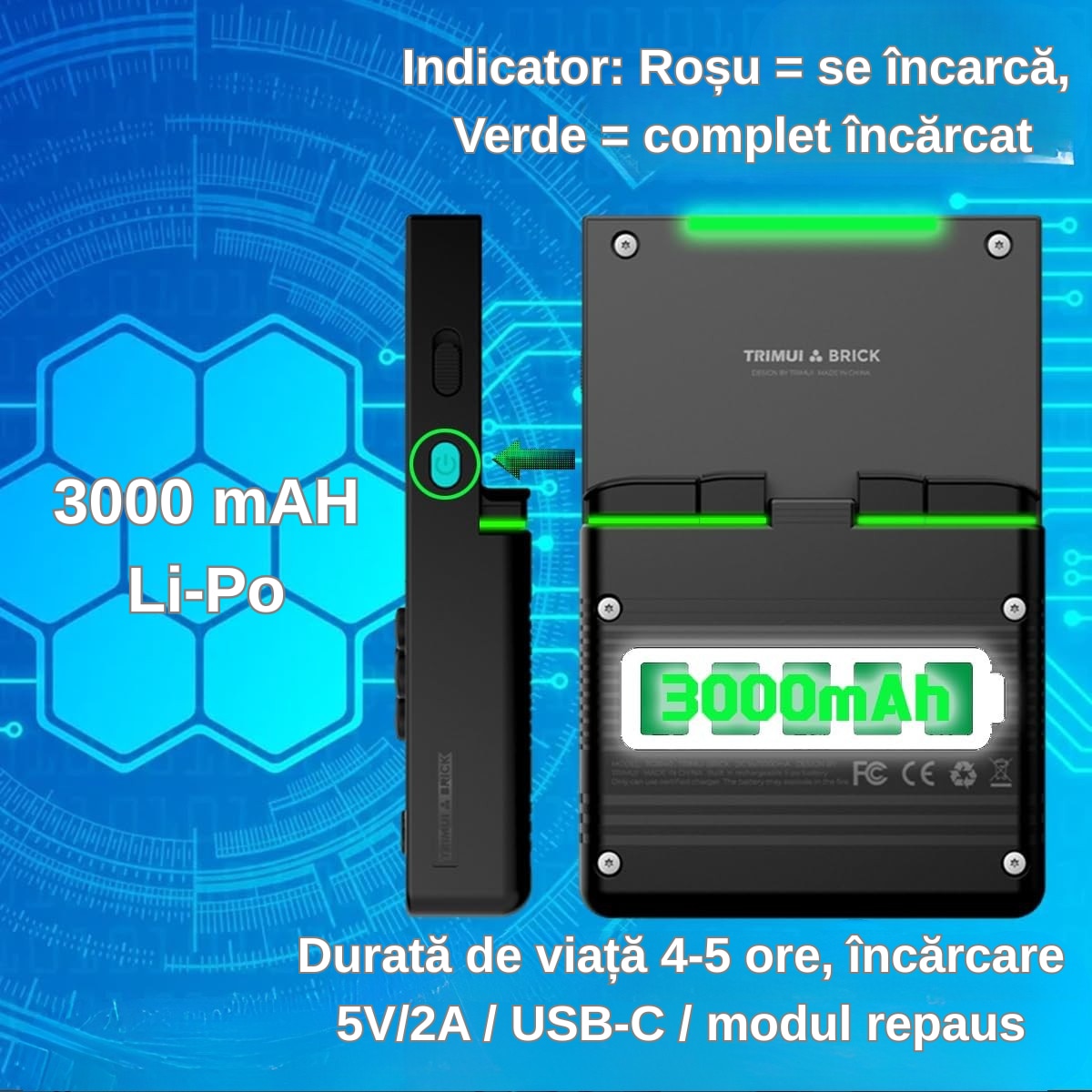 Consola Jocuri Portabila, TRIMUI Brick, Wi-Fi, Bluetooth, 64 GB, Jocuari Incluse, Ecran IPS 3 "2", Quad core Cortex-A53 2.0GHz, 1GB RAM, Retro