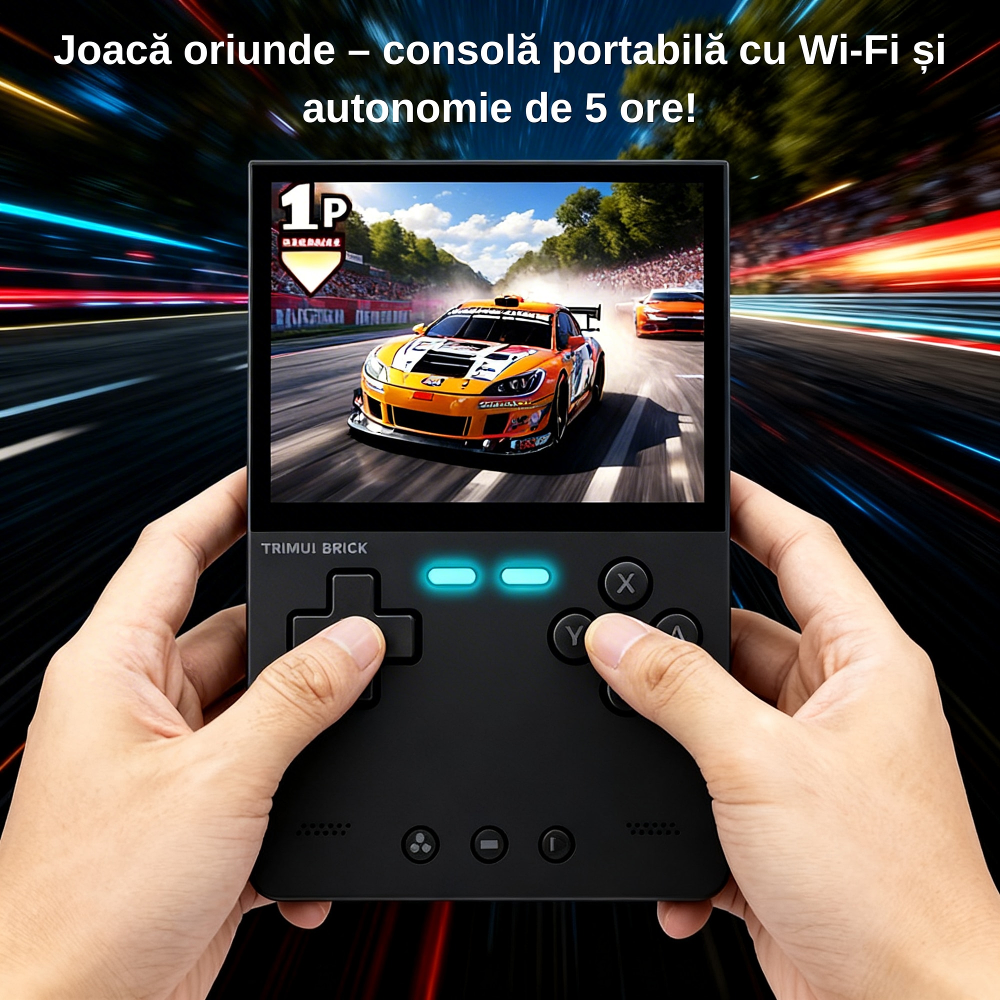 Consola Jocuri Portabila, TRIMUI Brick, Wi-Fi, Bluetooth, 64 GB, Jocuari Incluse, Ecran IPS 3 "2", Quad core Cortex-A53 2.0GHz, 1GB RAM, Retro