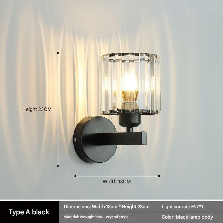 Aplica moderna cu cristale, design minimalist, iluminat interior, 30x15cm, multicolor