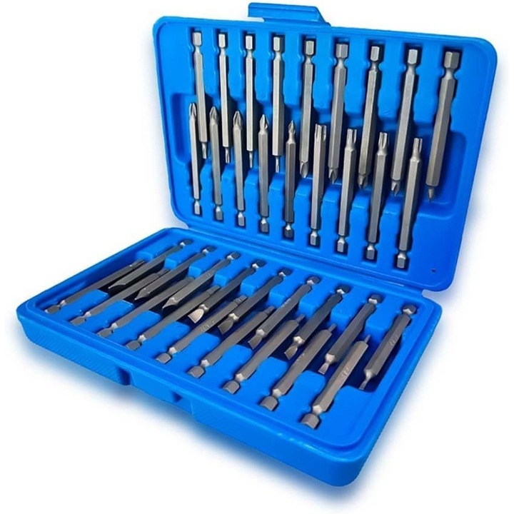 Set complet de 36 de biti pentru surubelnite, metalici, 75mm, utilizare versatila